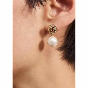 Phase Eight Pearl And Knot Drop Earrings
